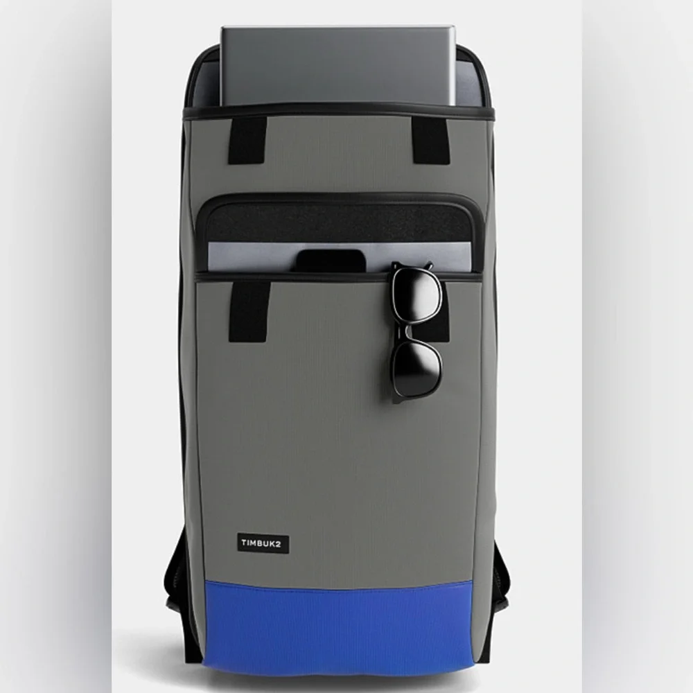 NEW Timbuk2 Custom Prospect Roll Top Laptop Work Backpack Black Gray Blue School